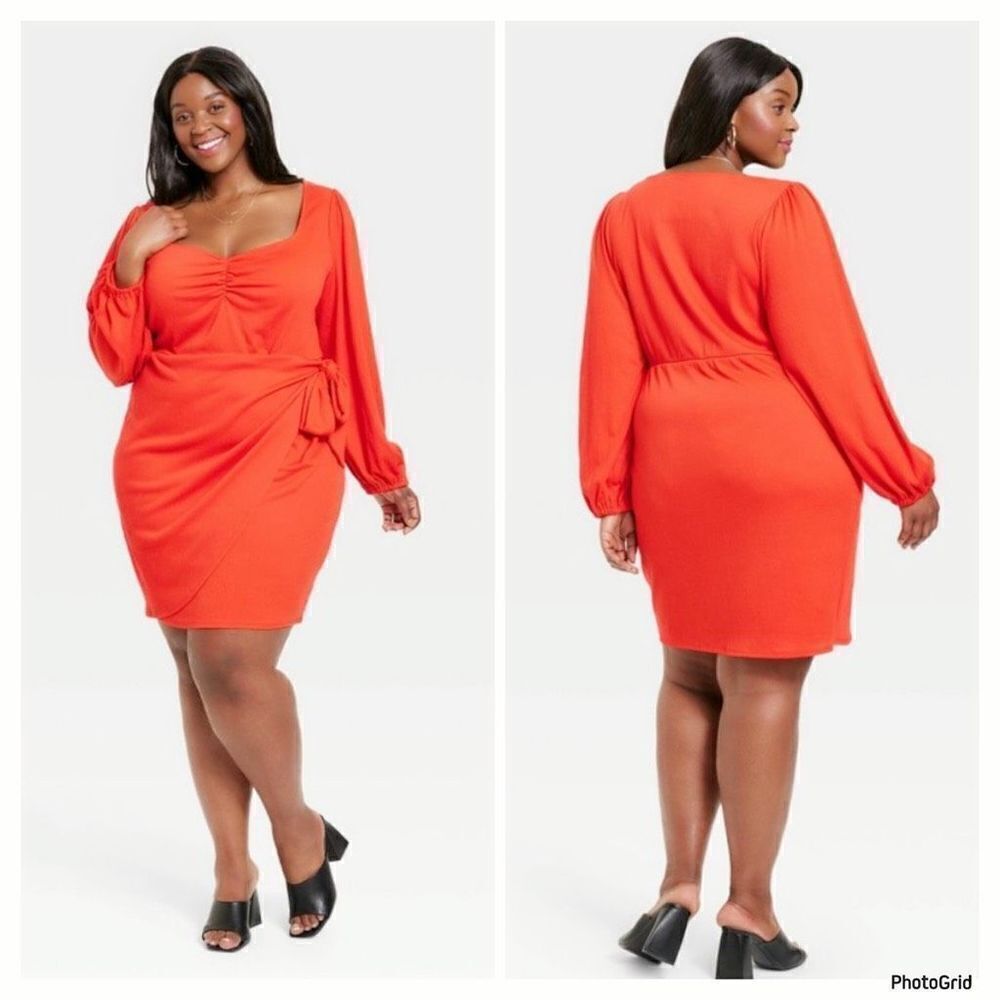 Ava & Viv Balloon Sleeve Wrap Dress